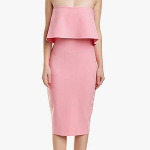 Pink Bodycon midi Strapless Party Dress
